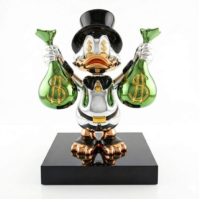 TYCOON — scultura cromata finitura platino, AXI Gallery