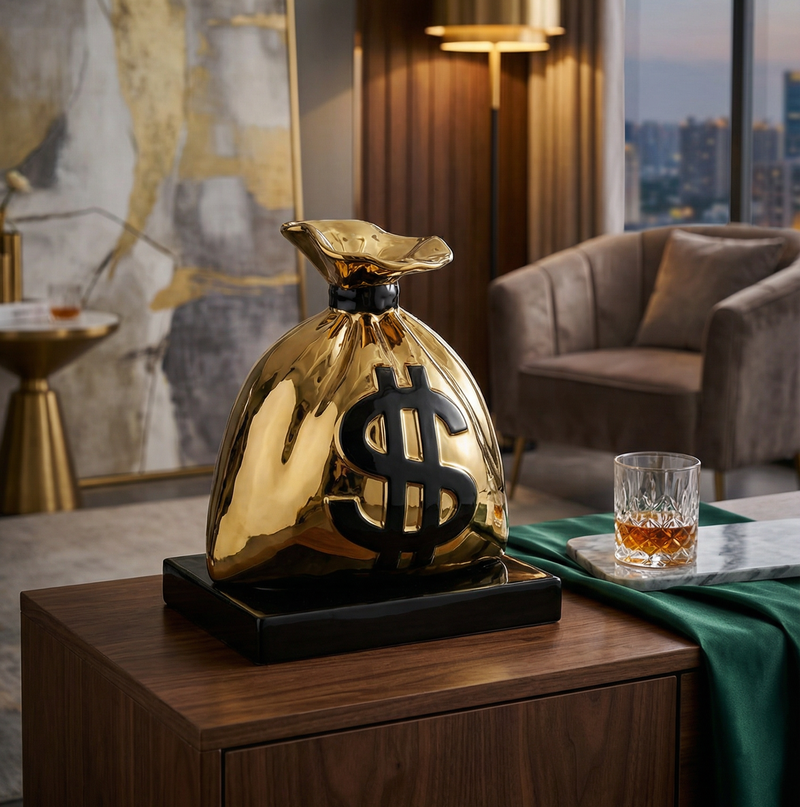 JACKPOT — scultura cromata finitura oro, AXI Gallery