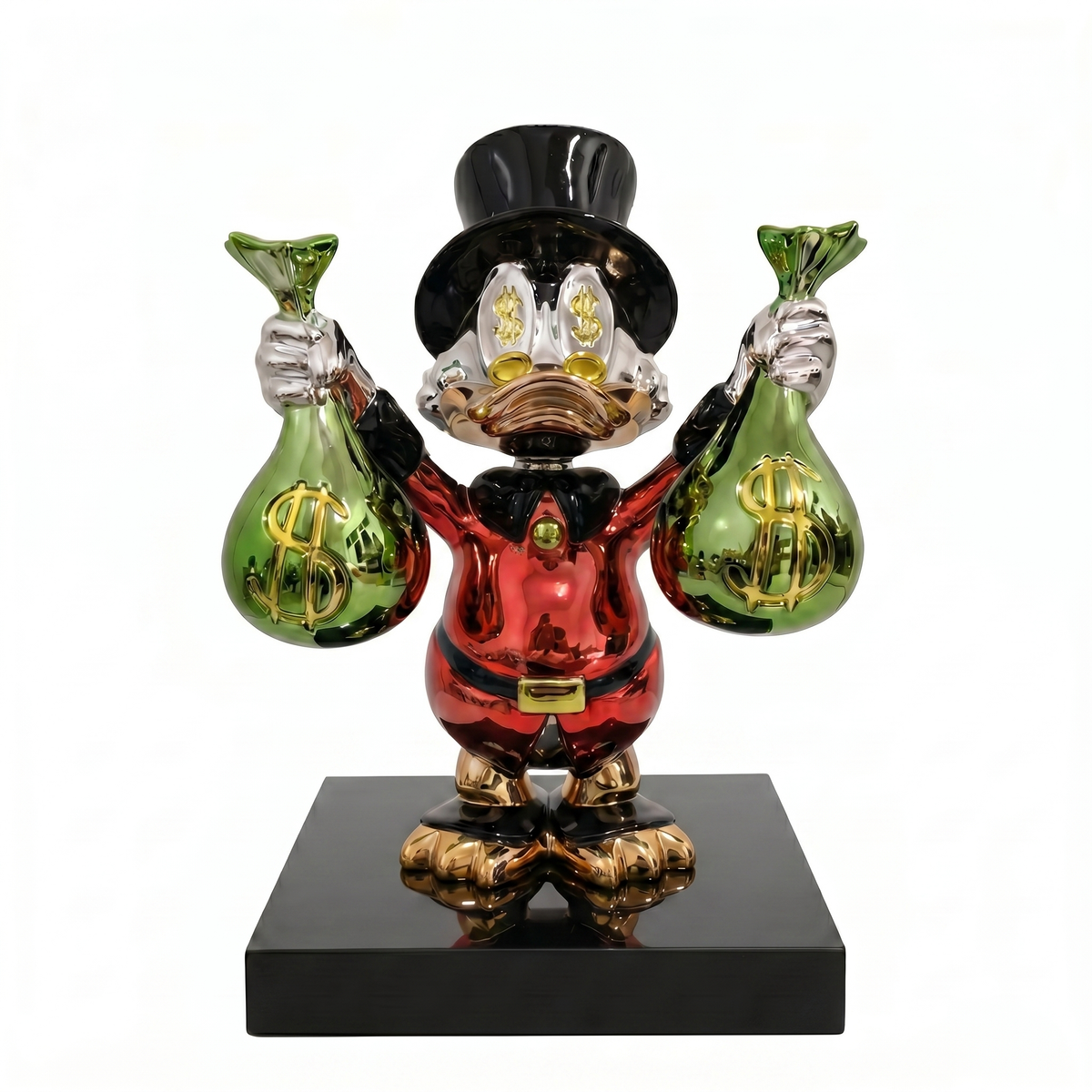 TYCOON — scultura cromata finitura rosso, AXI Gallery