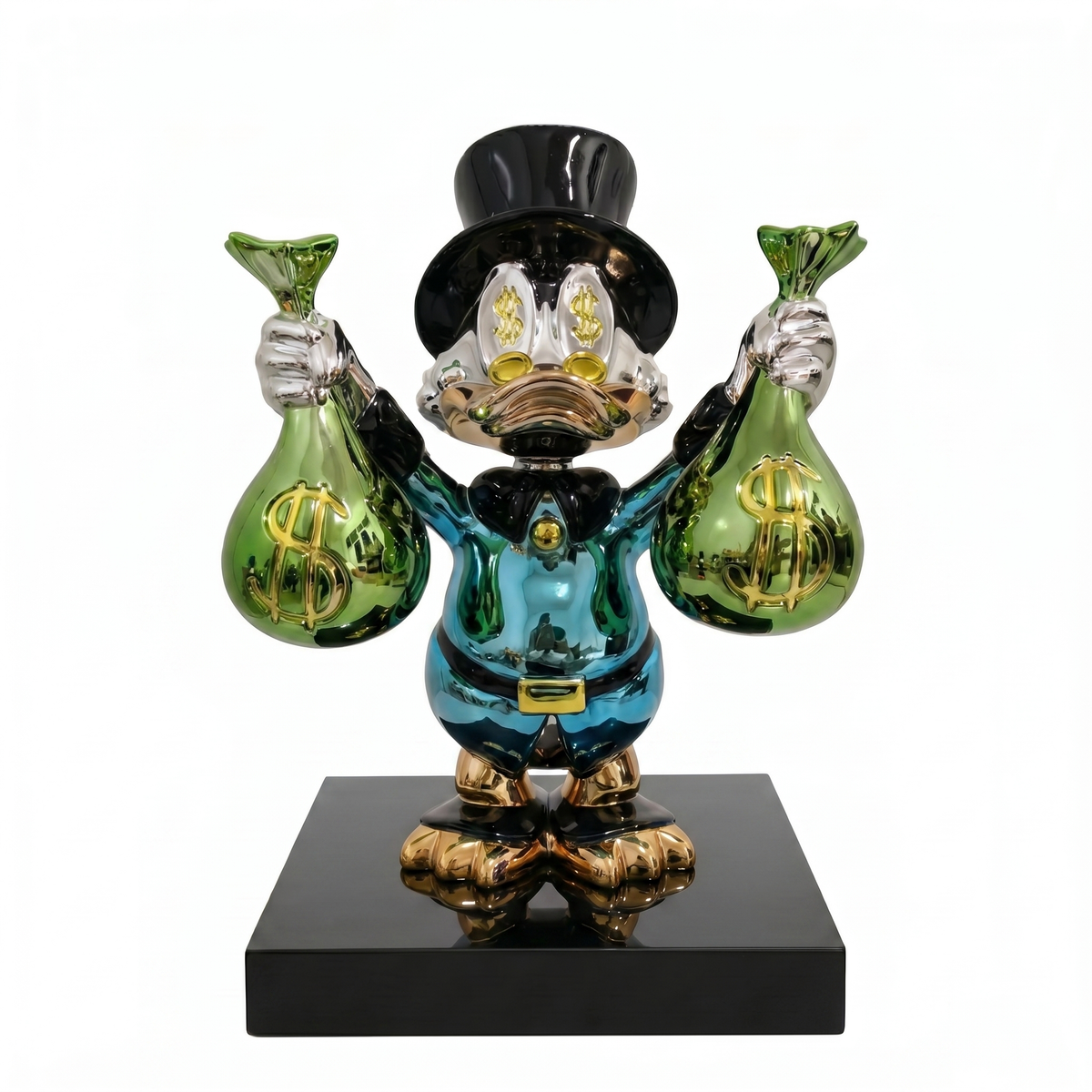 TYCOON — scultura cromata finitura verde, AXI Gallery