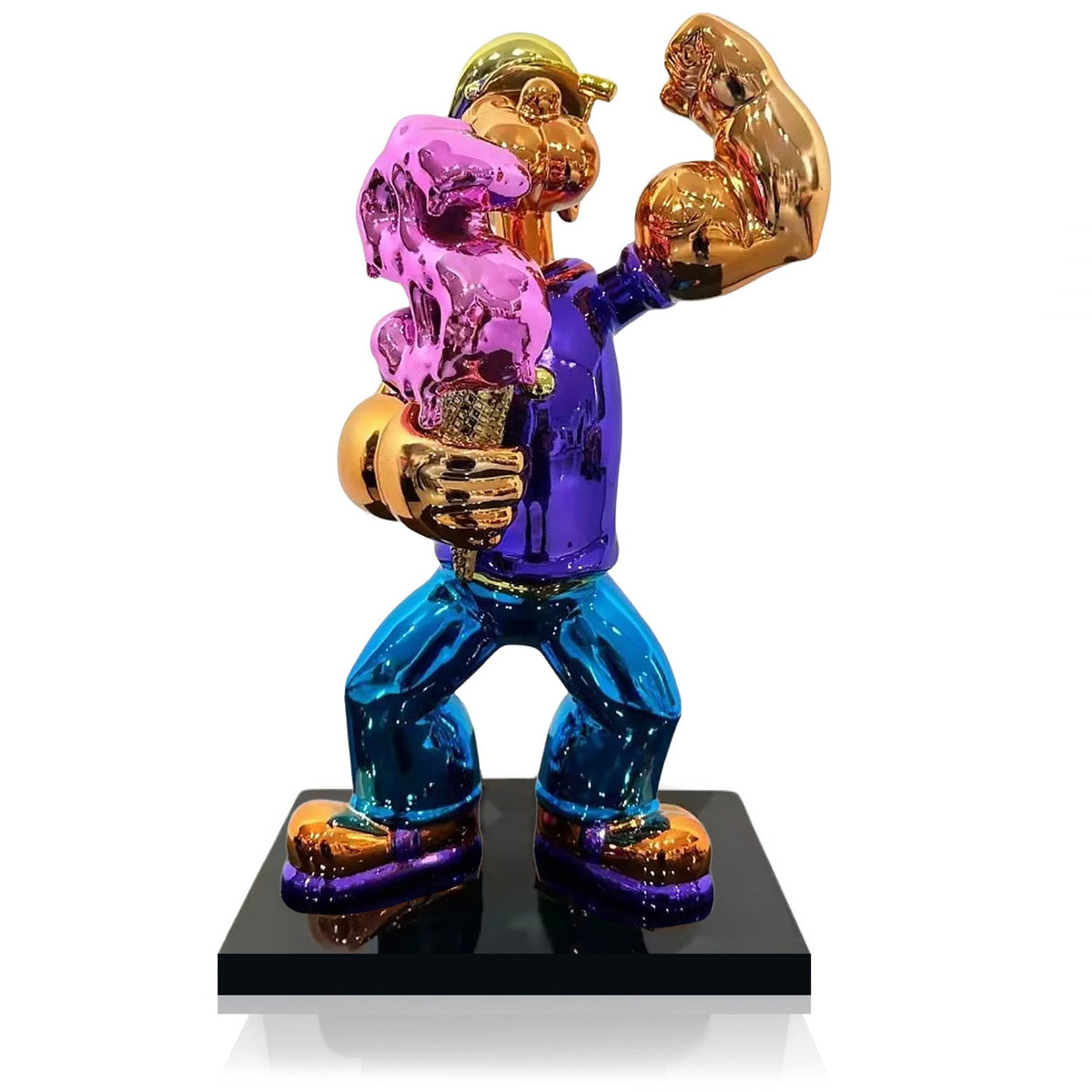 TITANO Purple — multicolour chrome sailor sculpture