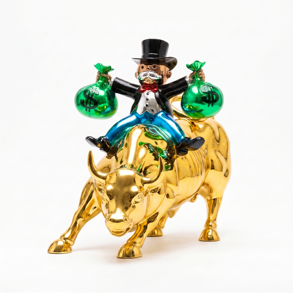 TORO — scultura cromata multicolore, AXI Gallery